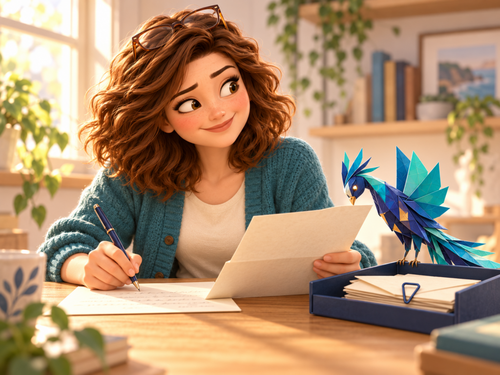 Kira at her advice desk with Ember
